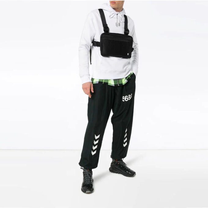 SS19 Printing Drawstring Printing Cotton Fleece Men White