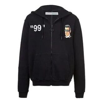 SS19 Printing Hooded Fleece Men Black