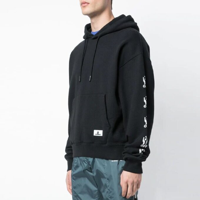 SS19 Printing Hooded Fleece Men Black