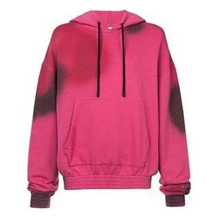 SS19 spray Cotton Hooded Fleece Men Pink