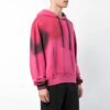 SS19 spray Cotton Hooded Fleece Men Pink