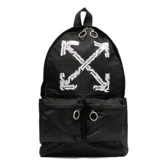 SS20 Airport Tape Black Backpack Arrow Print Backpack Black