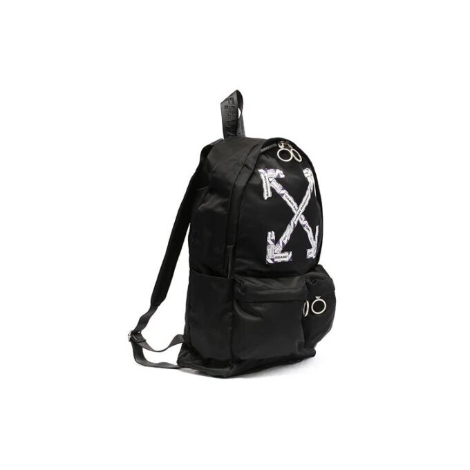 SS20 Airport Tape Black Backpack Arrow Print Backpack Black