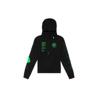 SS20 Black Hooded Sweatshirt Back Arrows Sketch Mens Logo Normal Fit Sweater