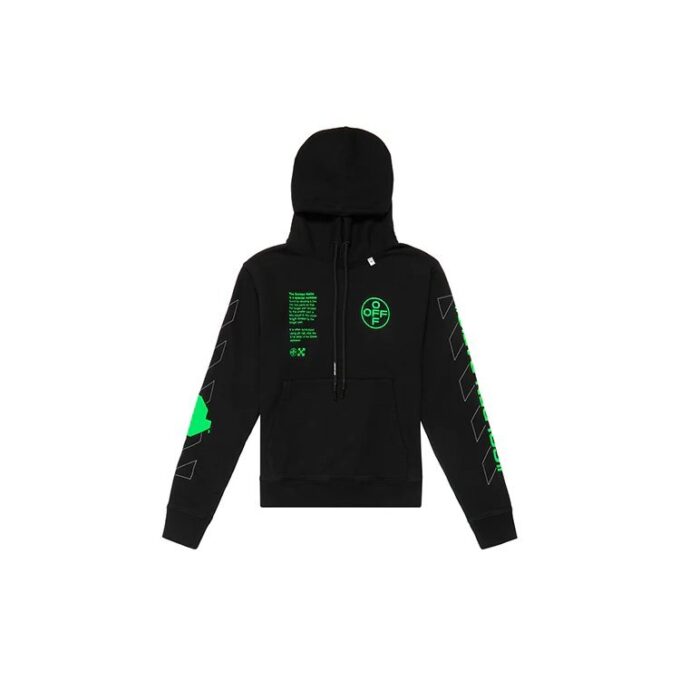 SS20 Black Hooded Sweatshirt Back Arrows Sketch Mens Logo Normal Fit Sweater
