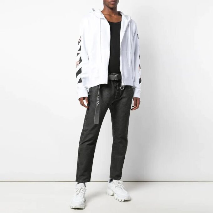 SS20 Caravaggio Arrow Slim Zipped For Men White