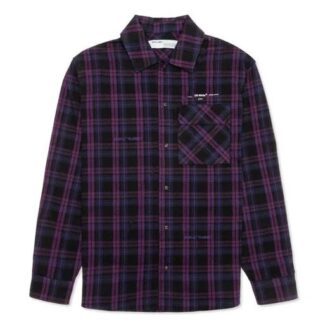 SS20 Small Stamp Checked Shirt For Men Purple/Black