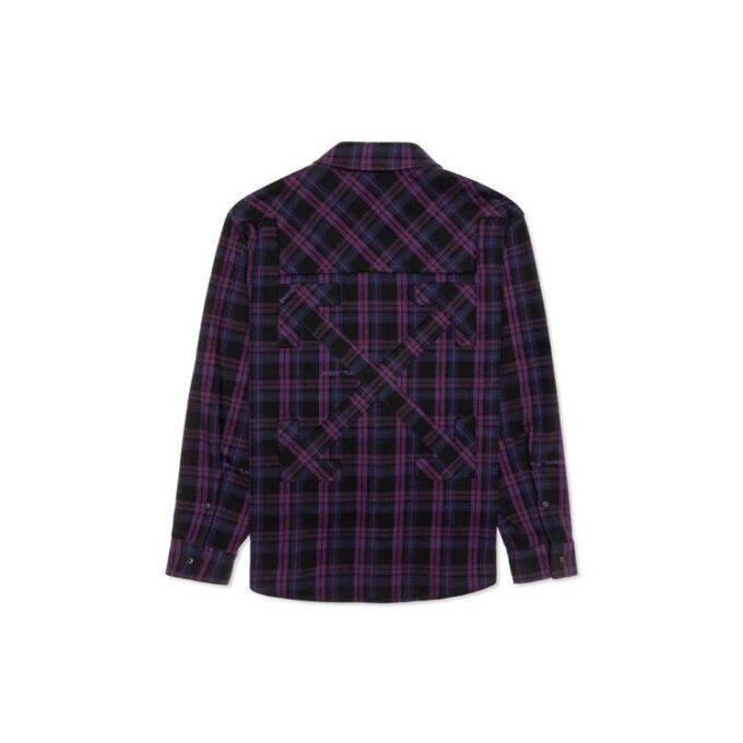 SS20 Small Stamp Checked Shirt For Men Purple/Black