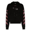 SS20 Spider Arrow Printing Hooded Fleece Men Black