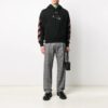 SS20 Spider Arrow Printing Hooded Fleece Men Black