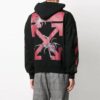 SS20 Spider Arrow Printing Hooded Fleece Men Black