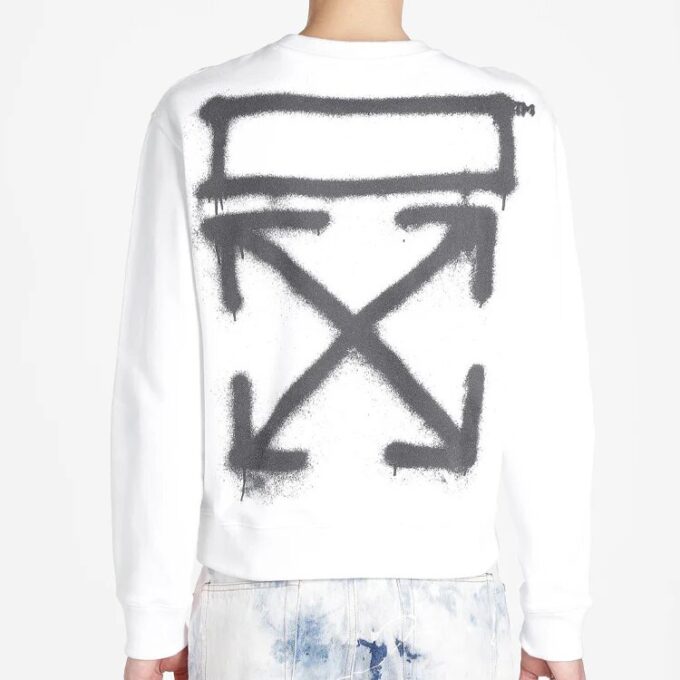 SS20 Spray Paint Effect Mens Logo Long Sleeve Round Neck Sweatshirt