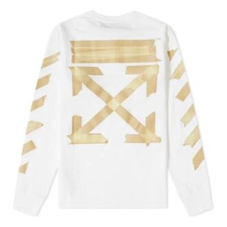 SS20 Tape Arrows Printing Long Sleeve Men White