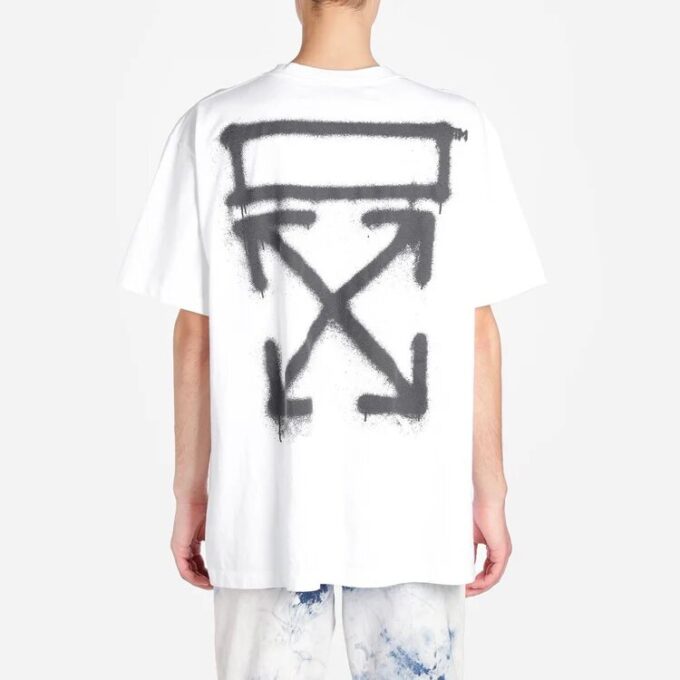 SS20 Virgil Abloh Men’ s White Spray Painting Slim White