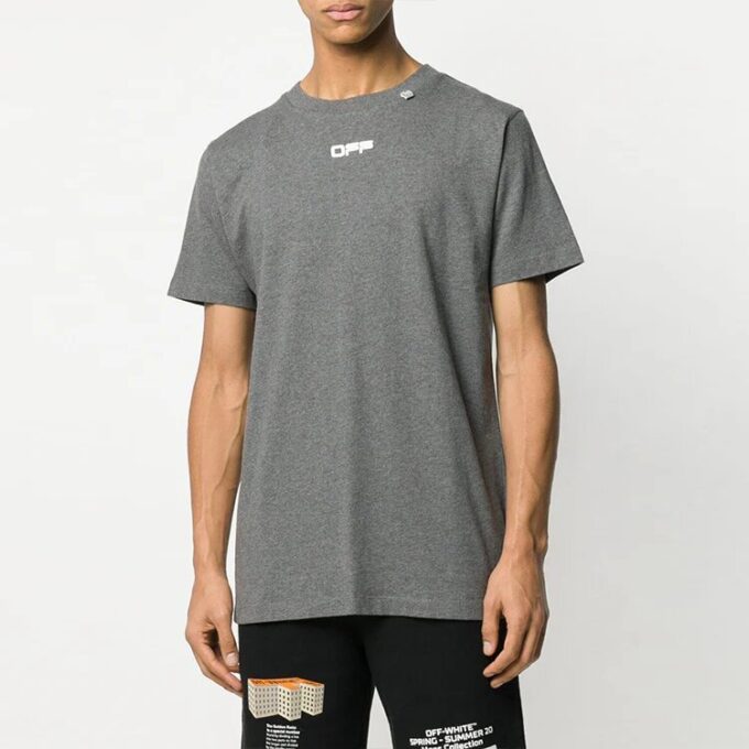 SS20 Wavy Line Gray Short Sleeve Mens Logo Normal Fit