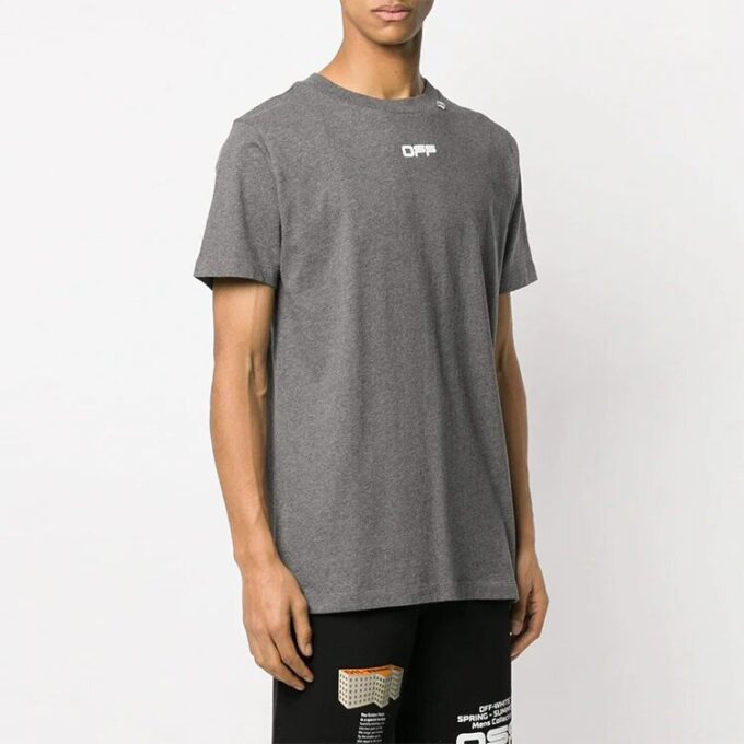 SS20 Wavy Line Gray Short Sleeve Mens Logo Normal Fit