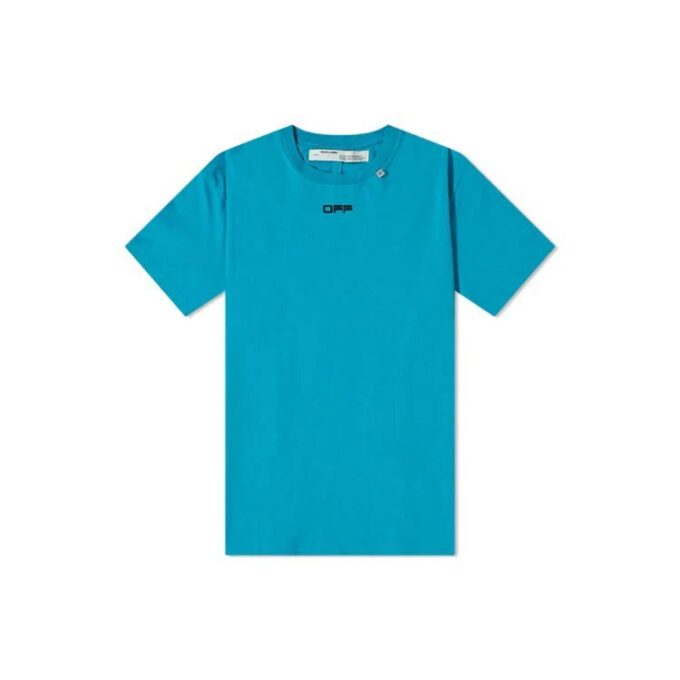 SS20 Wavy Line White Printing Loose Men Blue