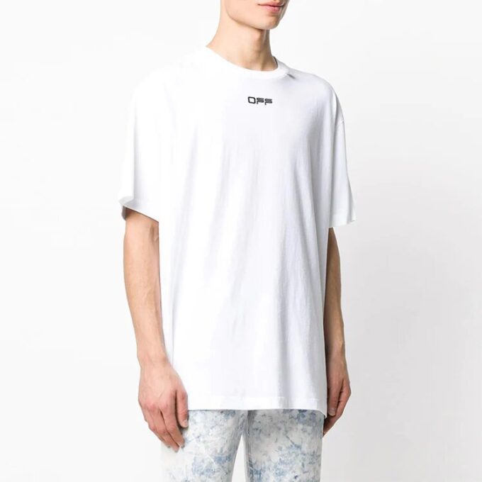 SS20 Wavy Line White Short Sleeve Oversize