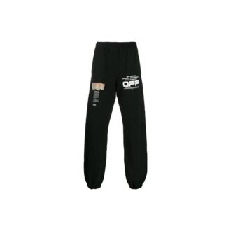 SS20 Wavy Logo Track Pants For Men Black