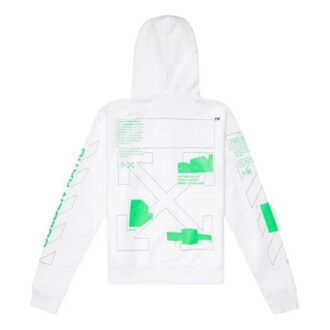 SS20 White Hooded Sweatshirt Back Arrows Sketch Mens Logo Normal Fit Sweater