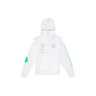 SS20 White Hooded Sweatshirt Back Arrows Sketch Mens Logo Normal Fit Sweater