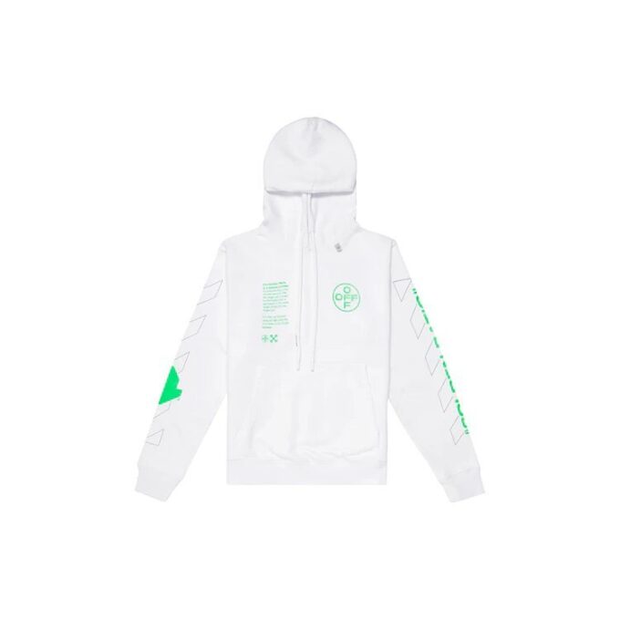SS20 White Hooded Sweatshirt Back Arrows Sketch Mens Logo Normal Fit Sweater