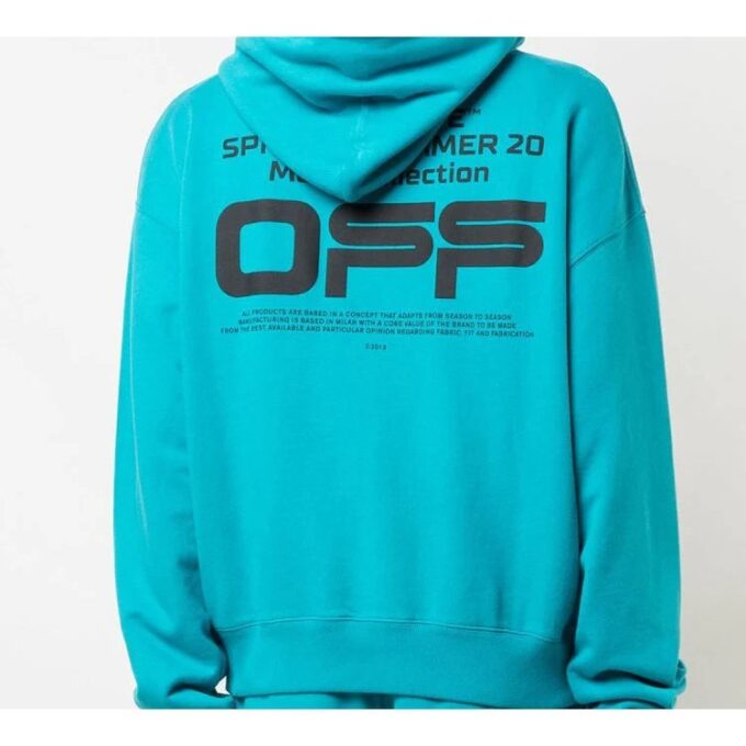 SS20 White Wavy Logo Printing Loose Men Blue
