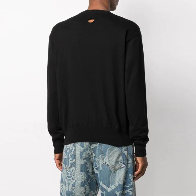 SS21 Alphabet Logo Loose Round Neck Long Sleeves Version Black