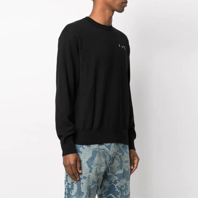 SS21 Alphabet Logo Loose Round Neck Long Sleeves Version Black