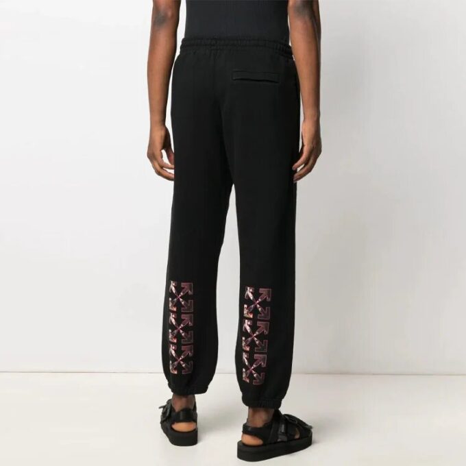 SS21 Alphabet Logo Printing Arrow Sports Pants Loose Fit Black