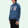 SS21 Alphabet Pattern Long Sleeves Baseball Collar Jacket Blue