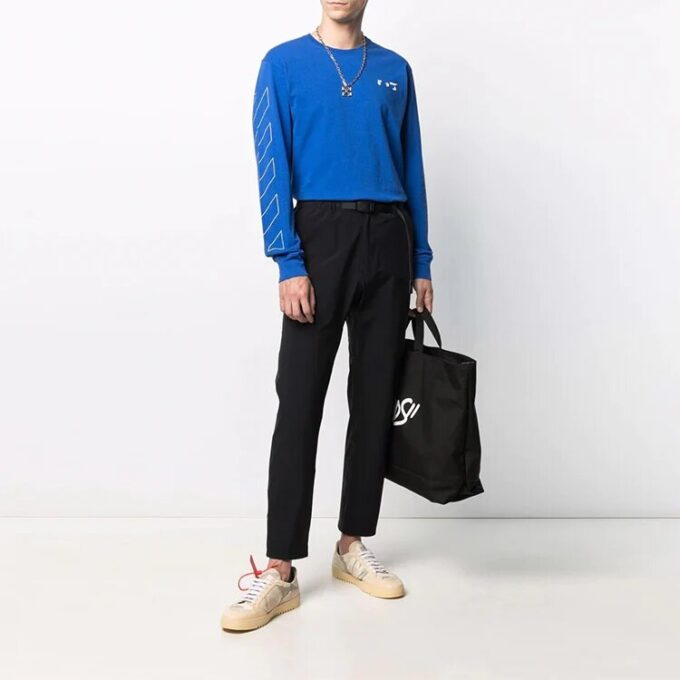 SS21 Alphabet Pattern Solid Color Long Sleeves Blue