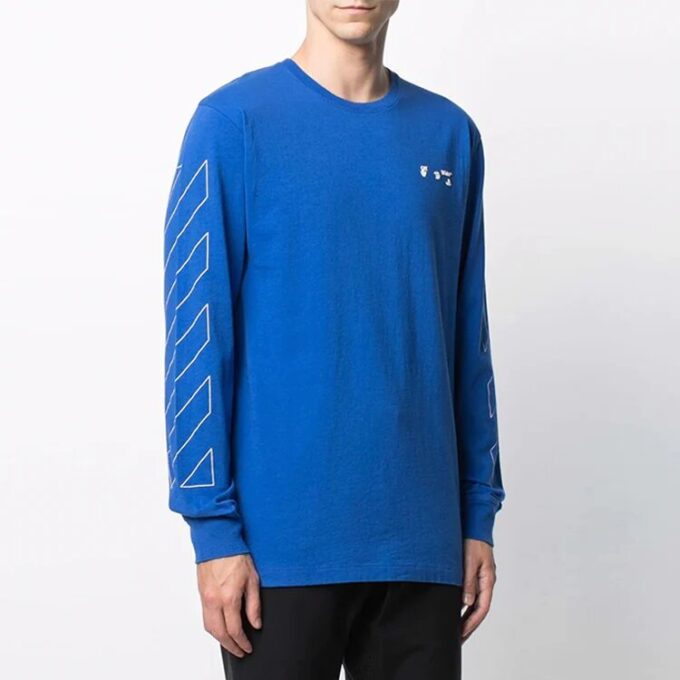 SS21 Alphabet Pattern Solid Color Long Sleeves Blue