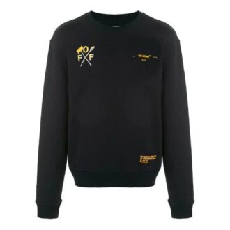 SS21 Alphabet Printing Casual Round Neck Pullover Black