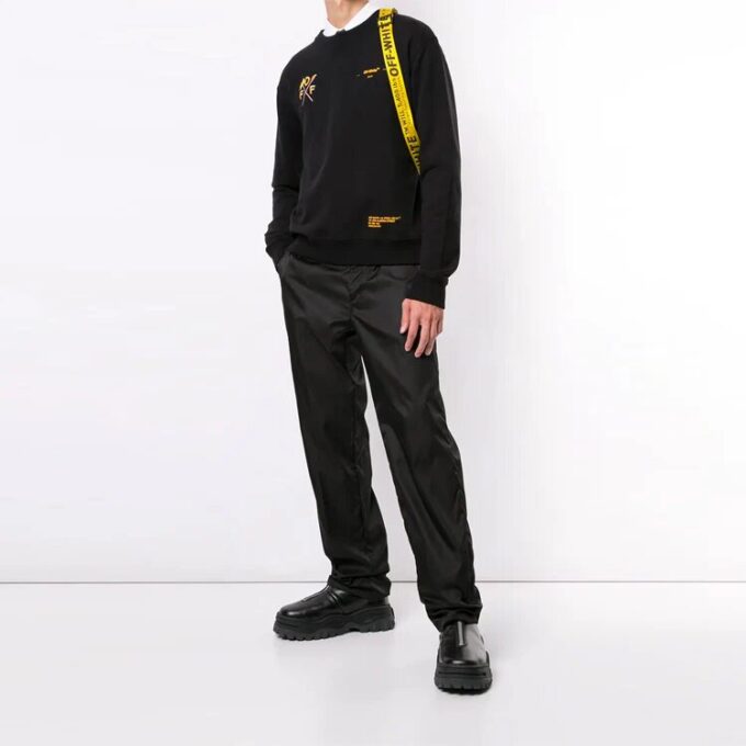 SS21 Alphabet Printing Casual Round Neck Pullover Black