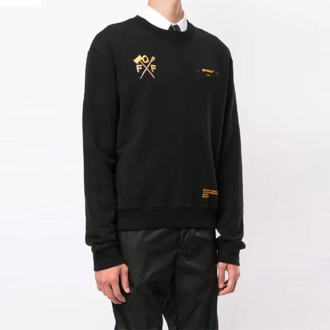 SS21 Alphabet Printing Casual Round Neck Pullover Black