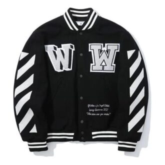SS21 Alphabet Printing Long Sleeves Jacket Black
