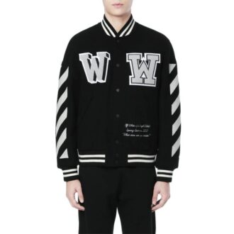SS21 Alphabet Printing Long Sleeves Jacket Black