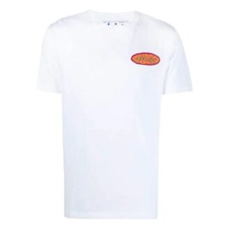 SS21 Alphabet Printing Loose Round Neck Short Sleeve Version White