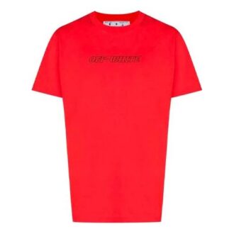 SS21 Alphabet Printing Round Neck Short Sleeve Loose Fit Red