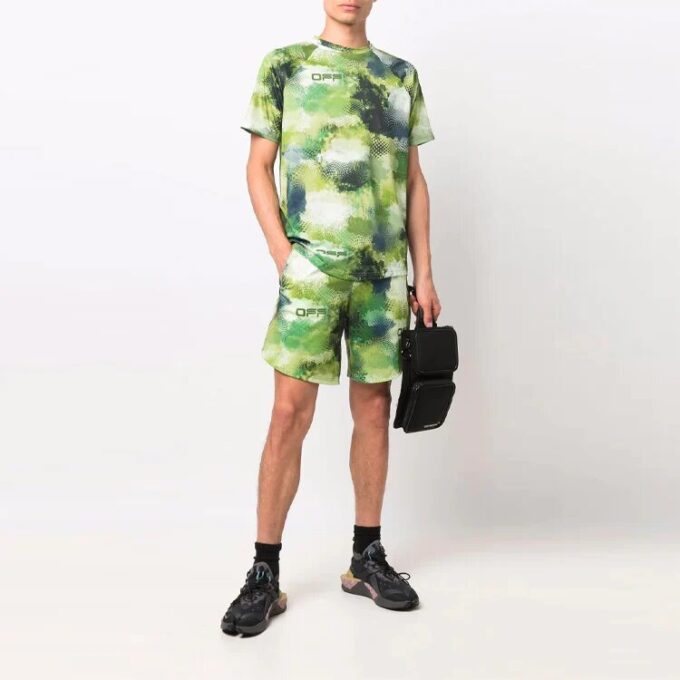 SS21 Alphabet Printing Tie Dye Short Sleeve Loose Fit Green
