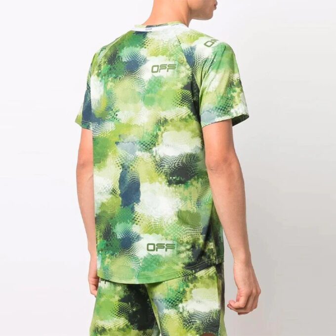 SS21 Alphabet Printing Tie Dye Short Sleeve Loose Fit Green