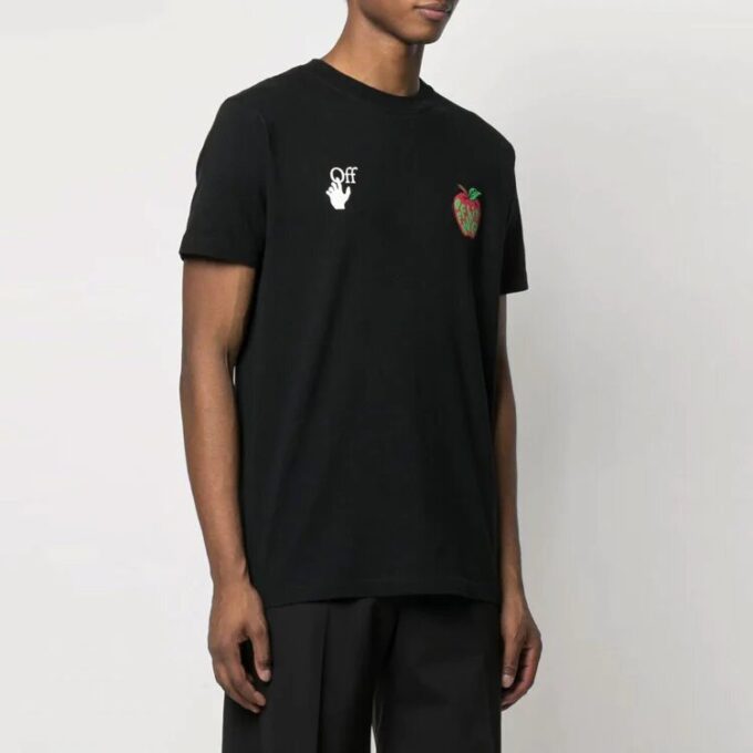 SS21 Arrow Apple Printing Casual Short Sleeve Ordinary Version Black
