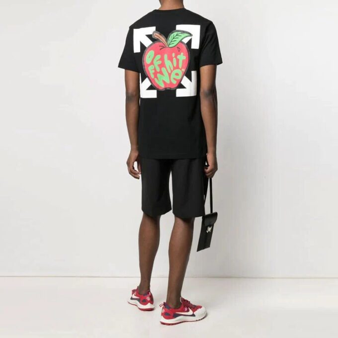 SS21 Arrow Apple Printing Casual Short Sleeve Ordinary Version Black