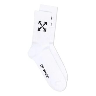 SS21 Arrow Intarsia Mid Tops Socks “White”
