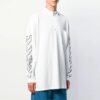 SS21 Arrow Logo Pattern Half Zipper Long Sleeves Loose Fit White