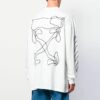 SS21 Arrow Logo Pattern Half Zipper Long Sleeves Loose Fit White