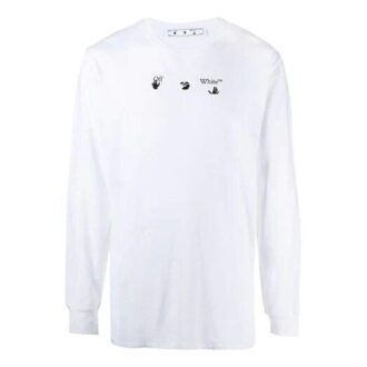 SS21 Arrows Pattern Printing Round Neck Long Sleeves Ordinary Version White