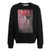 SS21 Arrows Pattern Printing Round Neck Long Sleeves Version Black