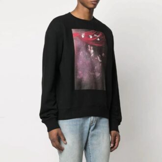 SS21 Arrows Pattern Printing Round Neck Long Sleeves Version Black
